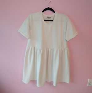 NWOT asos white thicker material babydoll dress